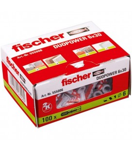 Taco plástico de expansión-plegado FISCHER DuoPower 6x30 caja 100 unidades
