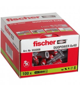 Taco plástico de expansión-plegado FISCHER DuoPower 8x40 caja 100 unidades