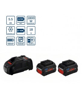 Power set de 2 baterías Procore GBA 18V 5.5ah +cargador - BOSCH 1600A0214C