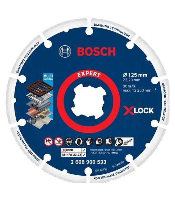 Disco de diamante para metal X-LOCK 125mm x22,23mm - BOSCH EXPERT 2608900533