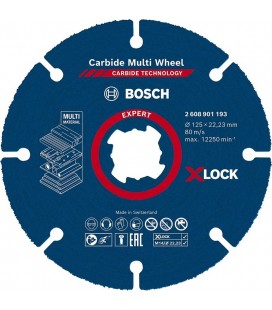 Disco de corte Expert Carbide Multi Wheel X-LOCK de 125 mm, 22,23 mm - BOSCH EXPERT 2608901193