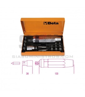 Destornillador de golpe con 14 puntas y 1 vaso portapuntas - BETA 1295/C14