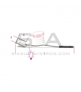 Espejo de inspección flexible rectangular con iluminación, 553 mm - BETA 1715FL/B