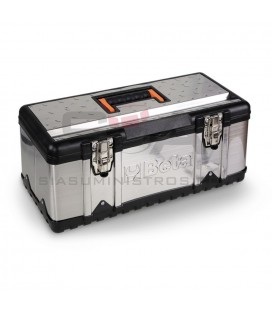 Caja de acero inoxidable y material plástico con bandeja extraíble con 45 herramientas BETA 2117L-VU/1