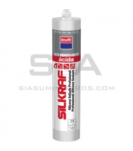 Silicona SILKRAF alto rendimiento gris 290 ml. - KRAFFT 62623