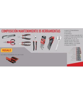 Set herramientas mantenimiento 35 pzs + caja metálica - FACOM CPROF611
