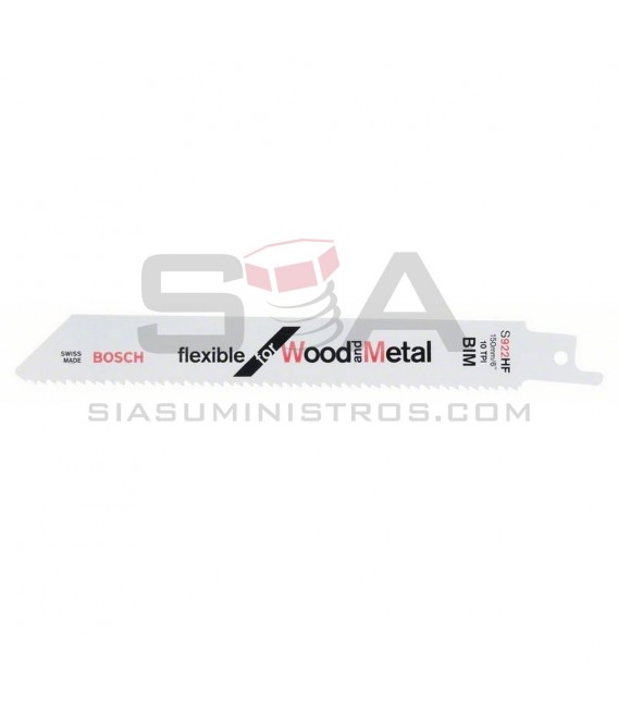 Hoja de sierra sable BOSCH S 922 HF Flexible for Wood and Metal, 5 uds - BOSCH 2608656016