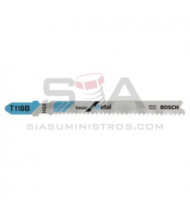 Hoja de sierra de calar T 118 B Basic for Metal - BOSCH 2608631014
