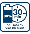 Power set de 2 baterías GBA 18V 5.0Ah + cargador GAL 1880 CV - BOSCH 1600A00B8J