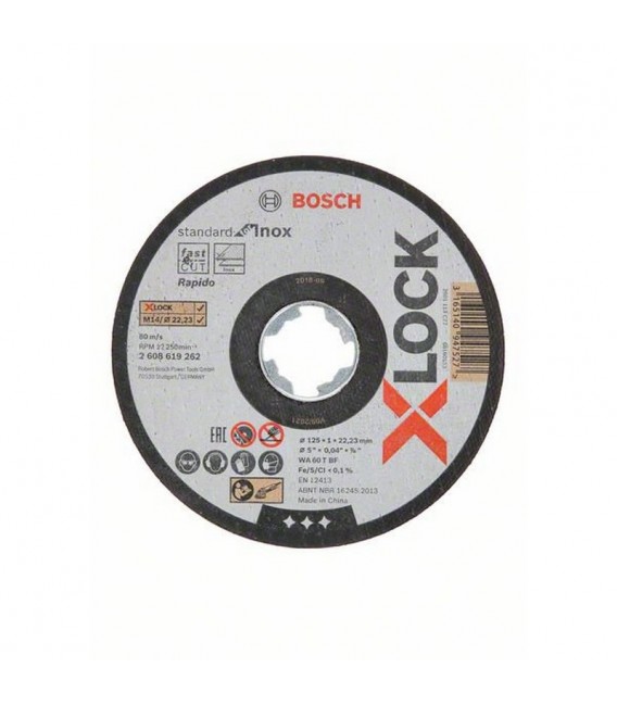 Disco de corte X-LOCK para INOX, lata con 10 uds - BOSCH