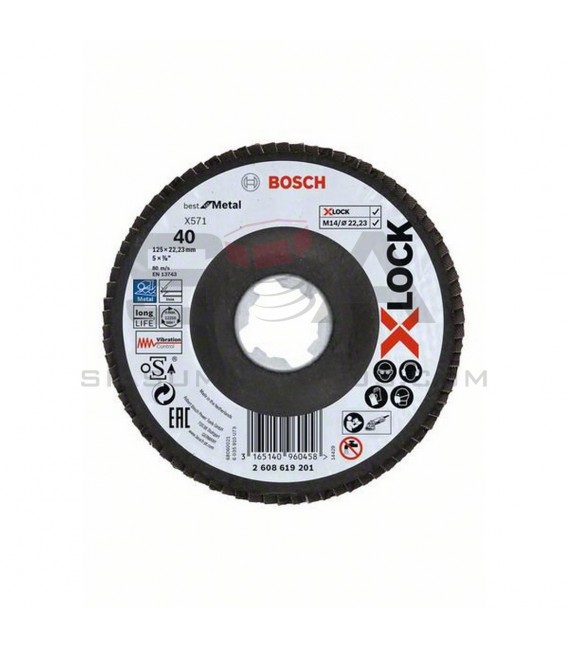Disco de láminas X-LOCK, versión biselada, placa de fibra, Ø de 115 mm, X571, Best for Metal - BOSCH