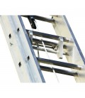 Escalera mecánica de aluminio profesional de tres tramos con cuerda - SVELT E3F
