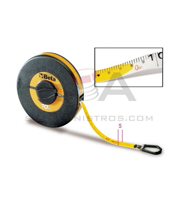 Disco métrico carcasa en ABS antichoque, cinta en fibra de vidrio recubierta en PVC, clase de precisión III - BETA 1694L