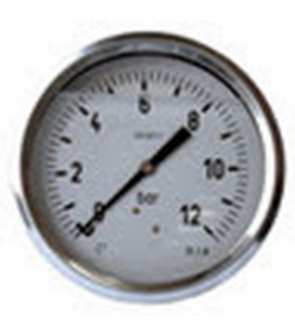Manómetro con glicerina D.100 de rosca posterior 1/2 caja inoxidable - AIRON MPG100