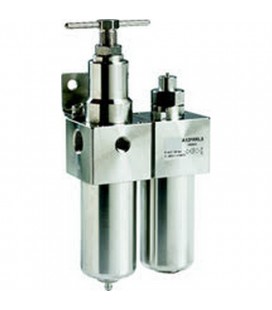 Filtro-regulador + lubricador 0-20 BAR en acero inoxidable AISI-316 - AIRON J2P