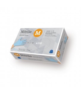 Guante desechable de nitrilo GENTLE TOUCH LG 3.5 gr AZUL, sin polvo - RUBBEREX (caja 100 unidades)