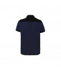 Polo STRETCH bicolor manga corta, azul navy/negro - VELILLA 105519S