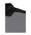 Polo STRETCH bicolor manga corta, gris/negro - VELILLA 105519S