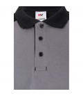 Polo STRETCH bicolor manga corta, gris/negro - VELILLA 105519S