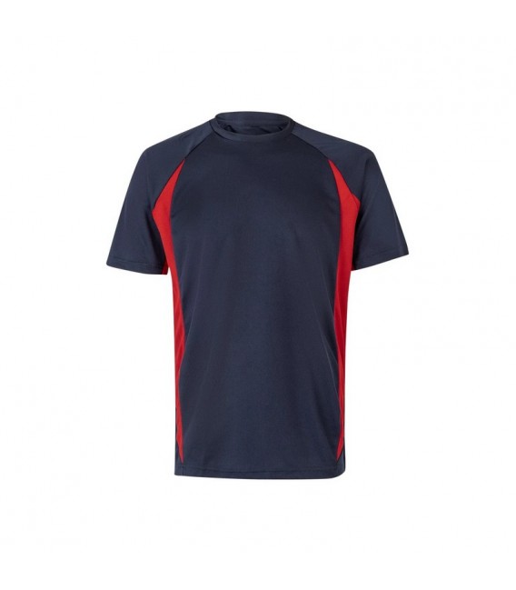 Camiseta técnica bicolor Manga Corta, Azul navy / Rojo - VELILLA 105501